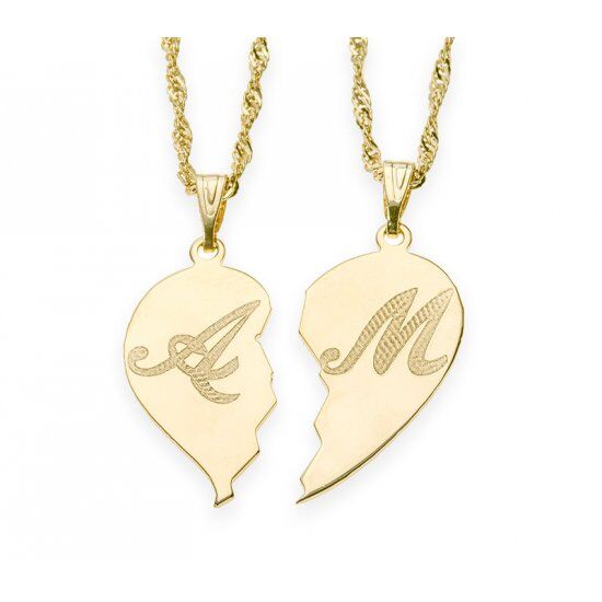 Broken heart necklace with names online
